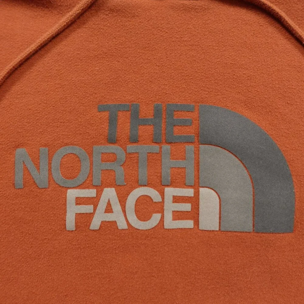 The North‎ Face Pullover Hoodie Men’s XXL Rust Orange Logo Fleece Sweatshirt